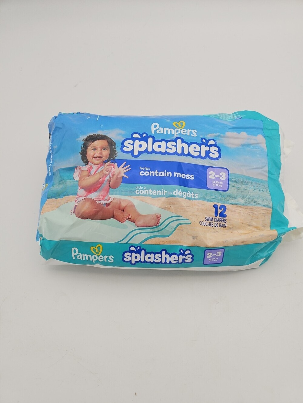 Pampers Splashers Disposable Swim Pants Diapers 13-24 lb Baby 12-Count Size 2-3